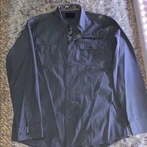 Grey Mens Button Up